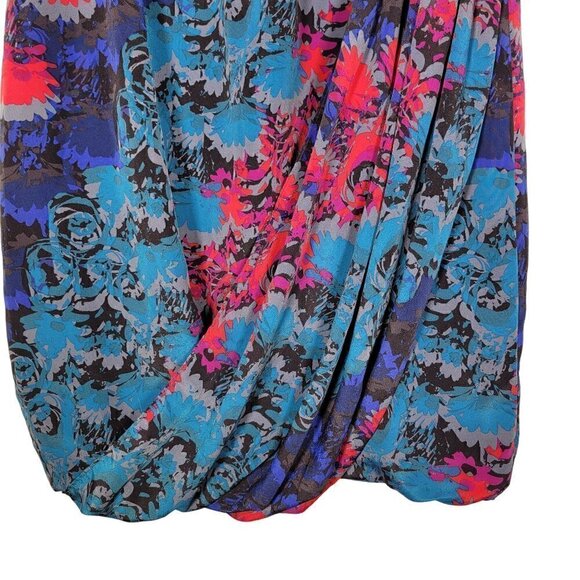 Banana Republic Women's Vibrant Color Floral Draped Detail Dress Size 14 - Picture 5 of 13